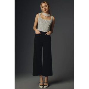 Anthropologie Maeve The Colette Cropped Wide-Leg Pants - Black - 26